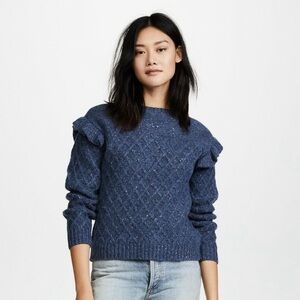 Rebecca Taylor Lattice Stitch Pullover Wool Sweater size M